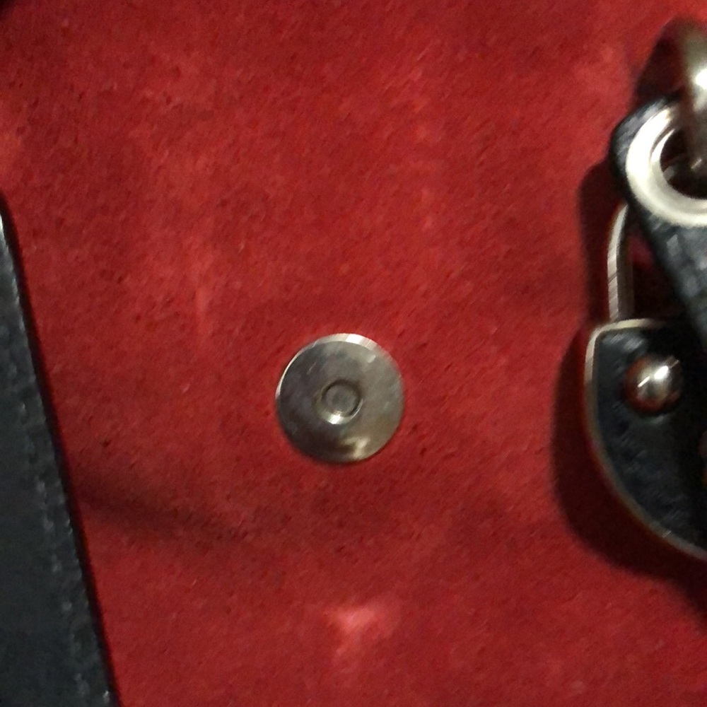 TODAY ONLY: Authentic MiuMiu Mini Red Black Suede Leather Handbag As IS - Picture 14 of 17